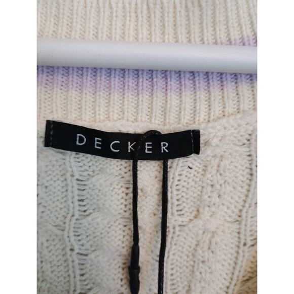 Mixology Decker Vest Womens Small Lilac Cable Knit Oversized Preppy Y2K Sweater - Picture 8 of 10